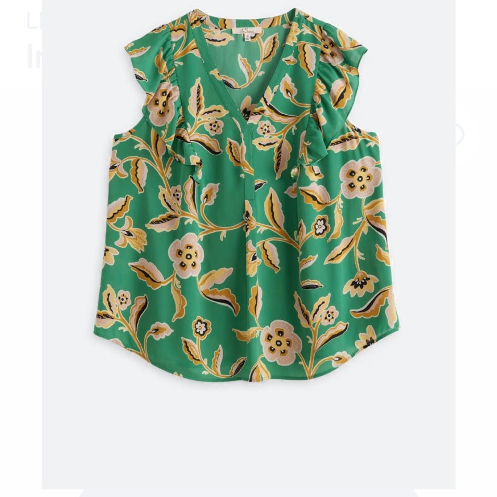 Elegant Green Floral Blouse